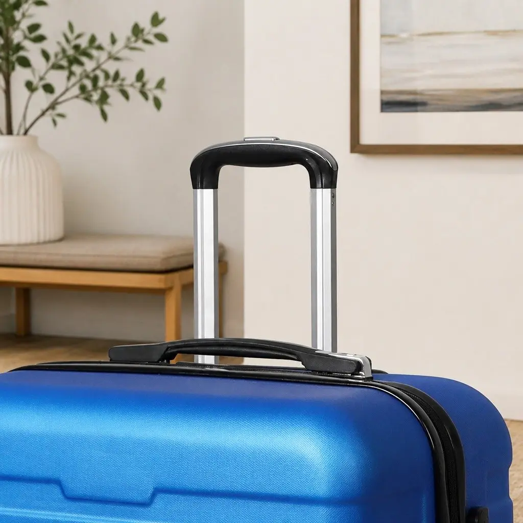 24 inch Luggage Suitcase Hard Shell Carry On Travel Case Spinner Wheels Blue