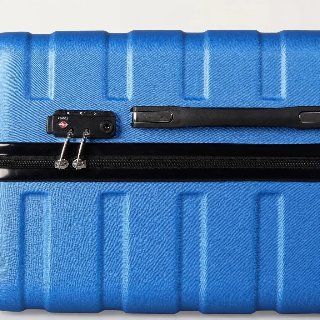 24 inch Luggage Suitcase Hard Shell Carry On Travel Case Spinner Wheels Blue