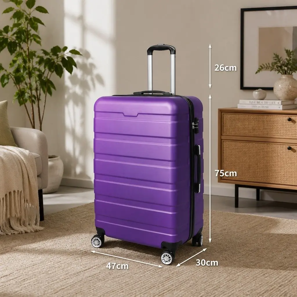 28 Inch Luggage Suitcase for Travel with Spinner Wheels Purple