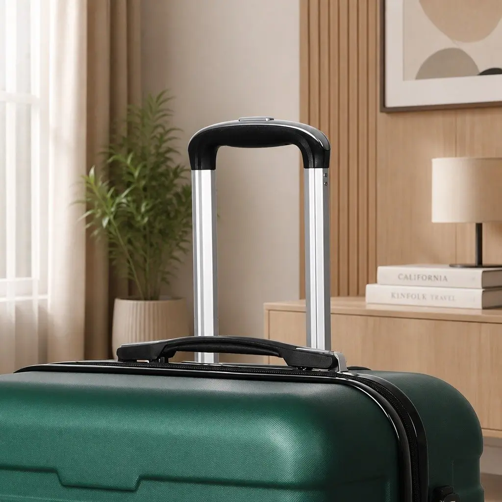 3 Piece Luggage Set Travel Suitcase Hard Shell Spinner Wheels Green