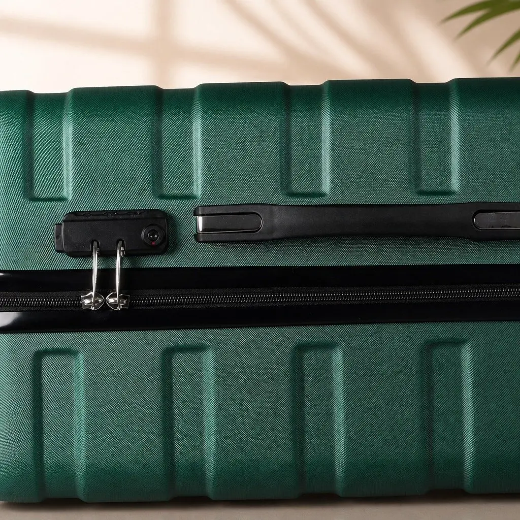 3 Piece Luggage Set Travel Suitcase Hard Shell Spinner Wheels Green