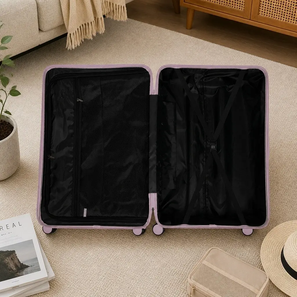 Luggage Suitcase Set for Travel 4 Piece Rose Gold Hard Shell Trolley Case 14 inch 20 inch 24 inch 28 inch