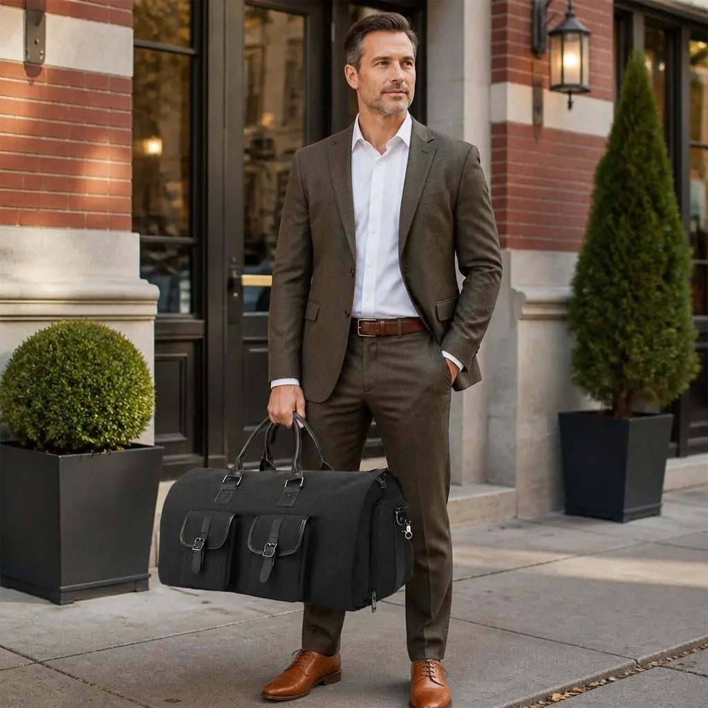 Carry On Garment Bag 2 In 1 Suit Travel Bag Shoe Compartment Trolley Sleeve