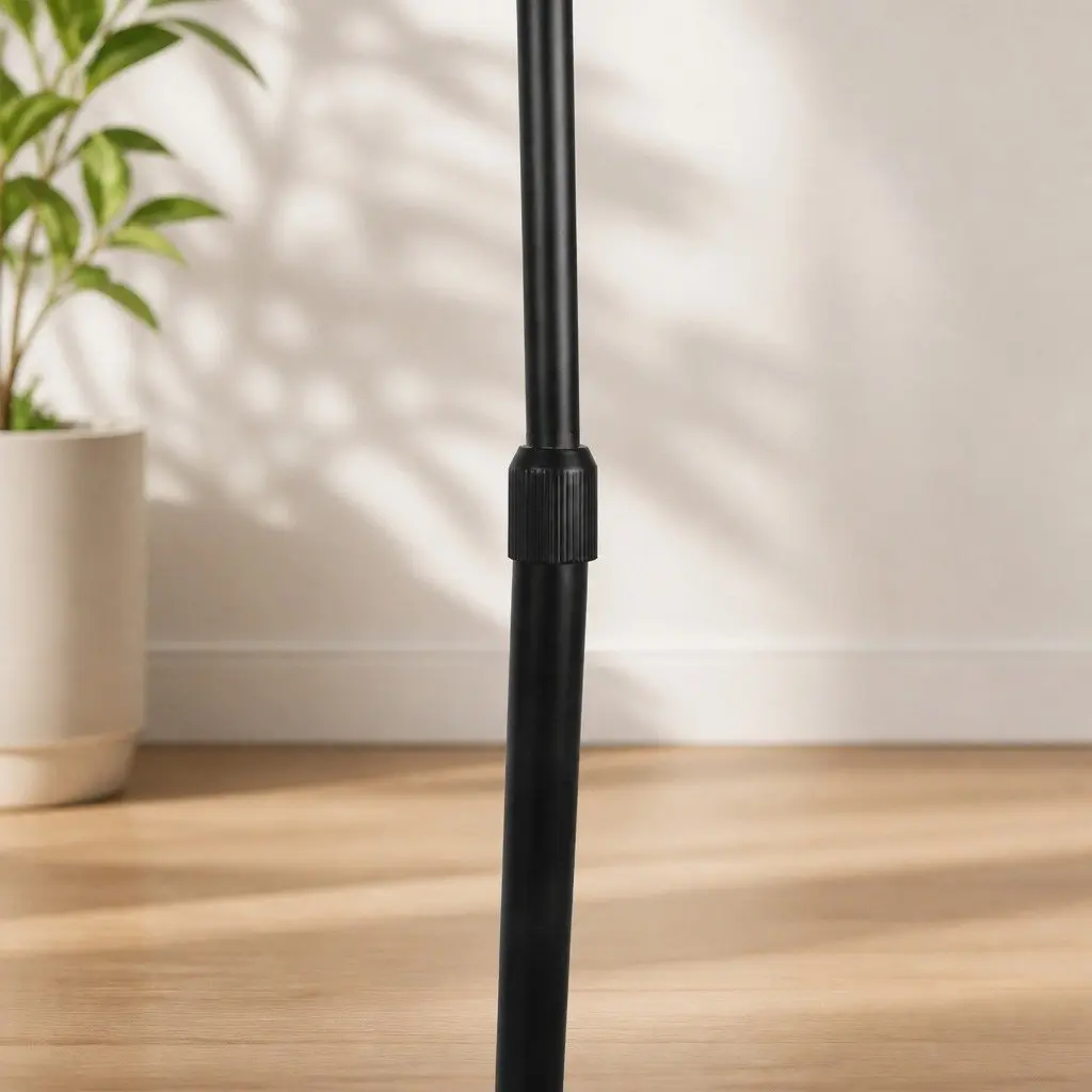 LED Floor Lamp Reading Light Adjustable Arm Marble Base Black 150cm to 180cm