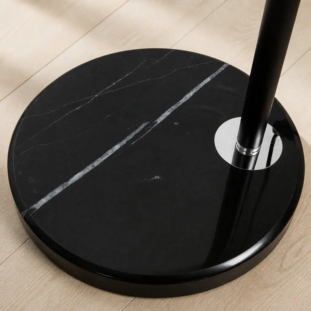 LED Floor Lamp Reading Light Adjustable Arm Marble Base Black 150cm to 180cm