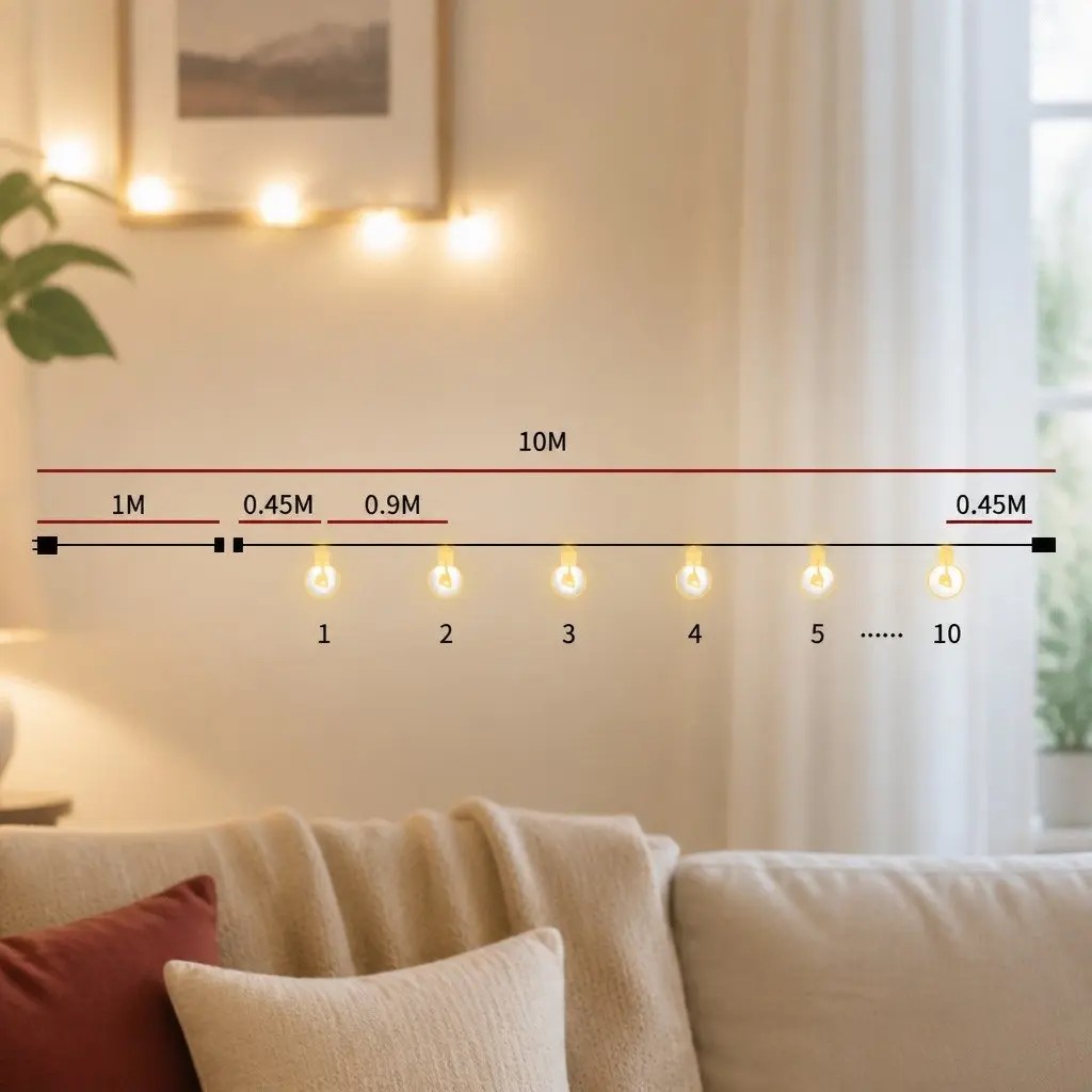 10M Festoon String Lights with 10 LEDs