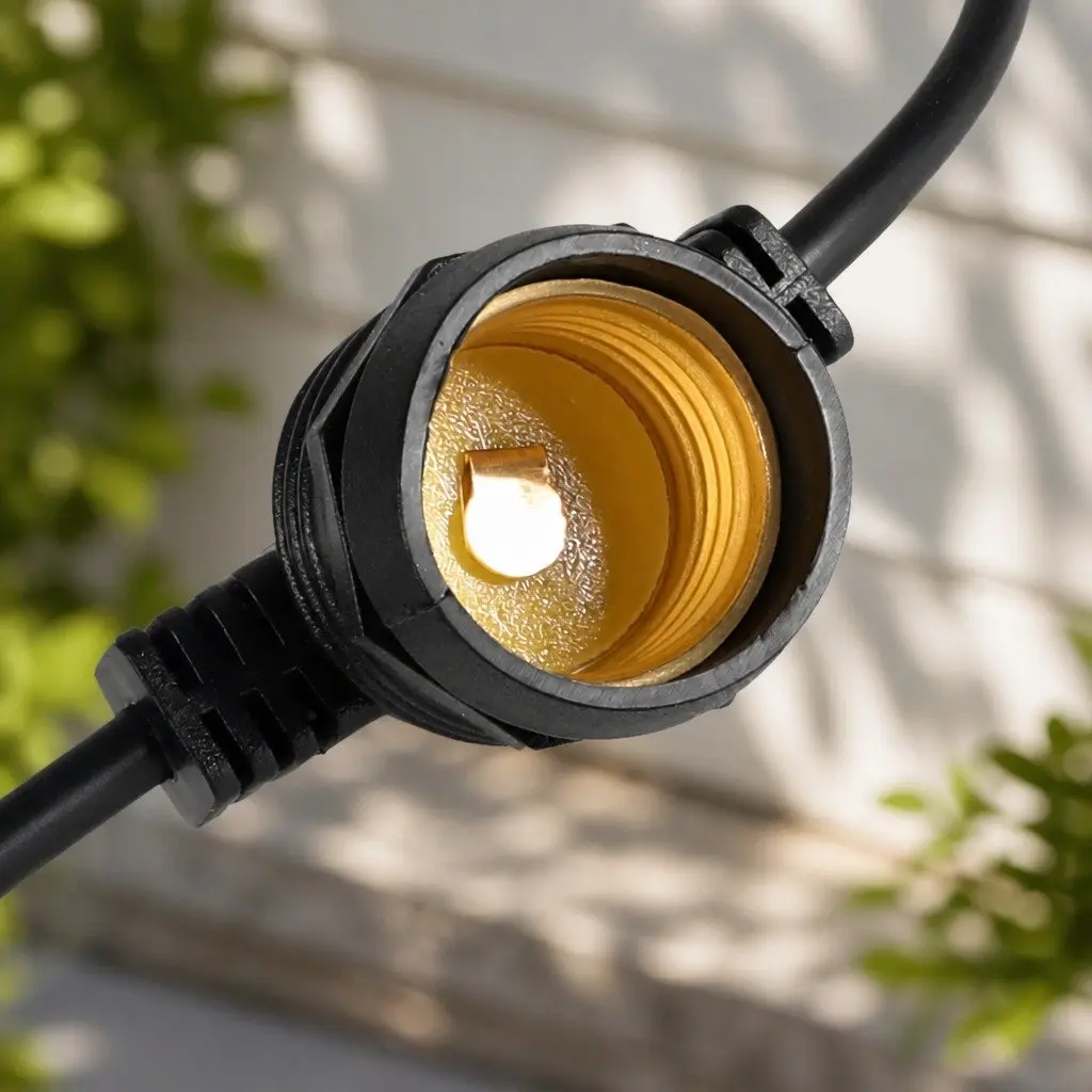 30M Festoon String Lights 30 LED Bulbs Outdoor Garden Patio Warm White IP44