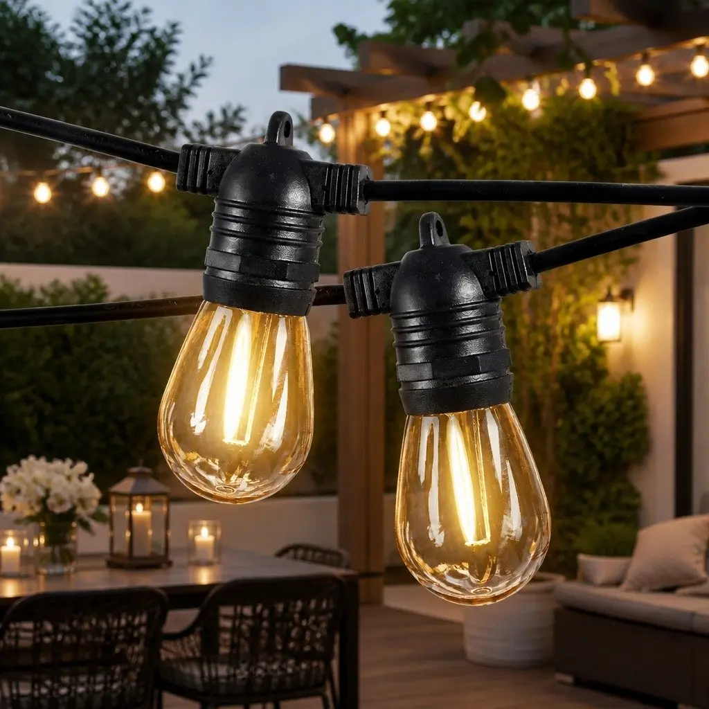 40M Festoon String Lights with 40 Bulbs