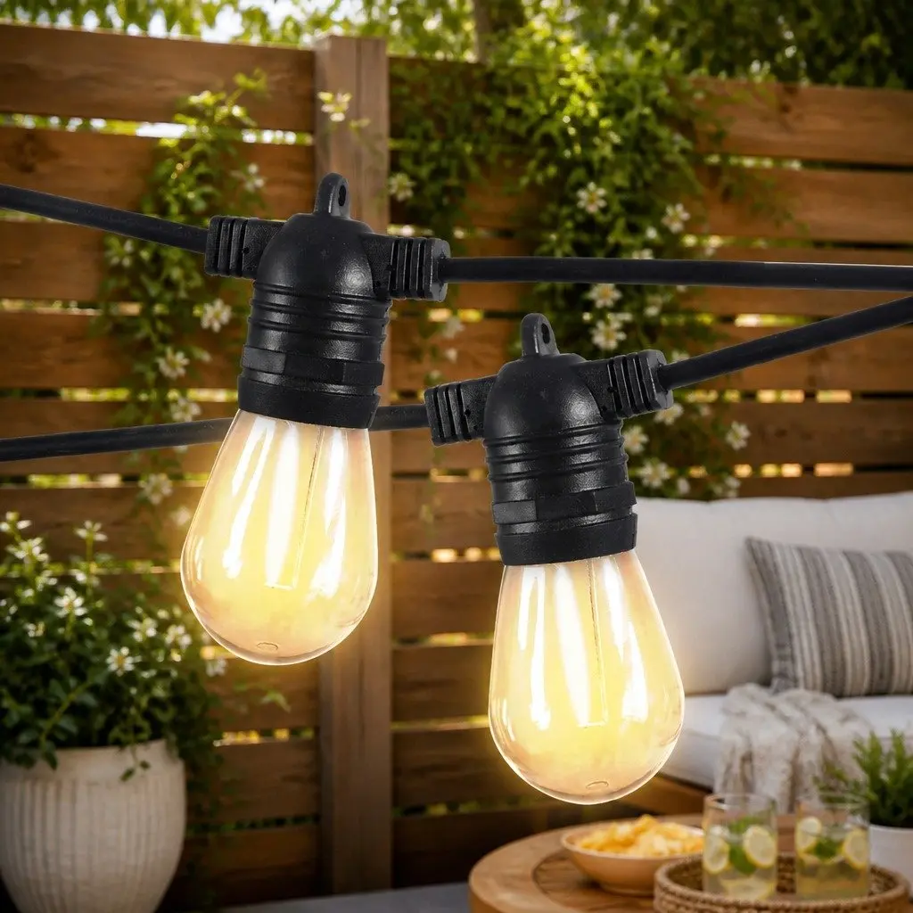 40M Festoon String Lights with 40 Bulbs