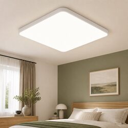 LED Ceiling Light 54W 3-Colour Dimmable Ultra-Thin 5CM Square Flush Mount Warm