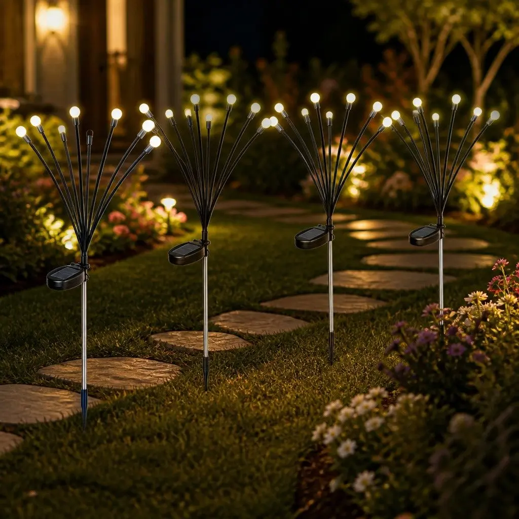 8 LED Solar Lawn Stake Lights