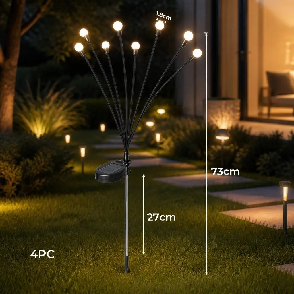 Solar Lawn Lights Outdoor Garden Pathway 73cm H 11cm L 7cm W