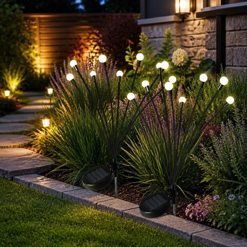 Solar Lawn Lights Outdoor Garden Pathway 73cm H 11cm L 7cm W