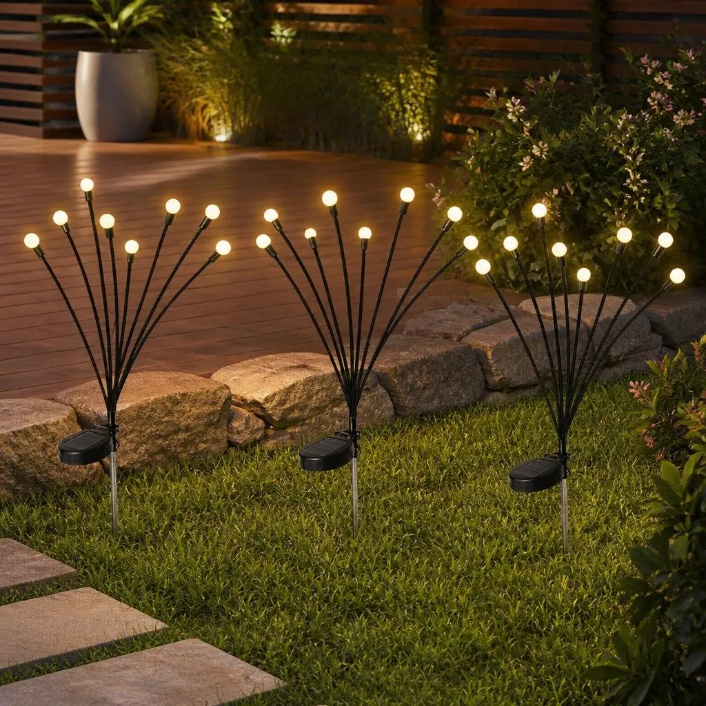 Solar Lawn Lights Outdoor Garden Pathway 73cm H 11cm L 7cm W