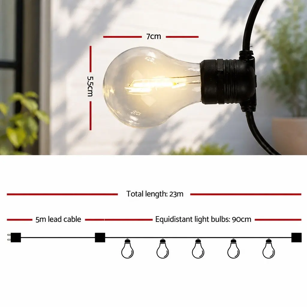 23m Festoon String Lights for Outdoor Use