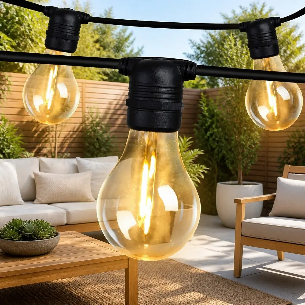 59m Festoon String Lights with 60 Bulbs