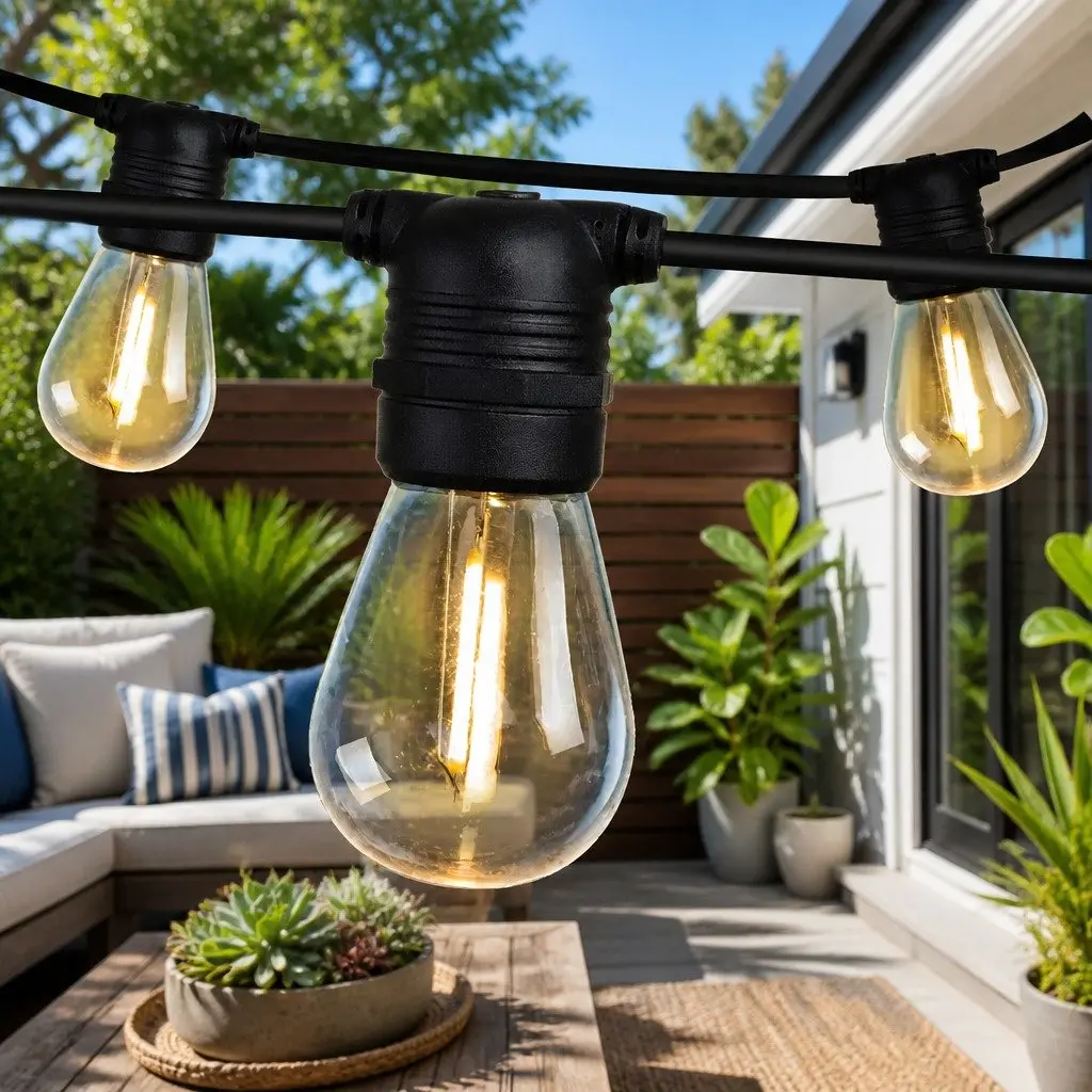 Festoon String Lights Outdoor Garden 23m Warm White