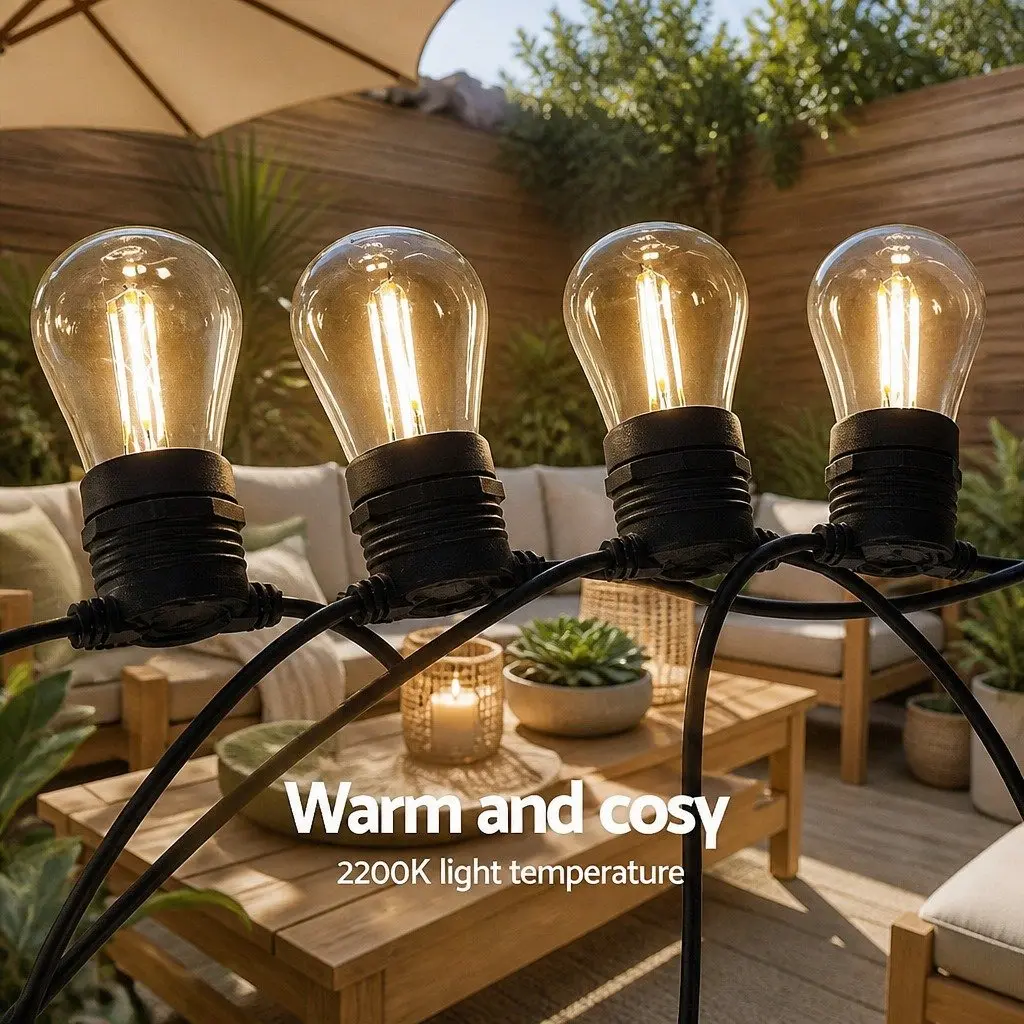 32m Warm White LED Festoon Lights