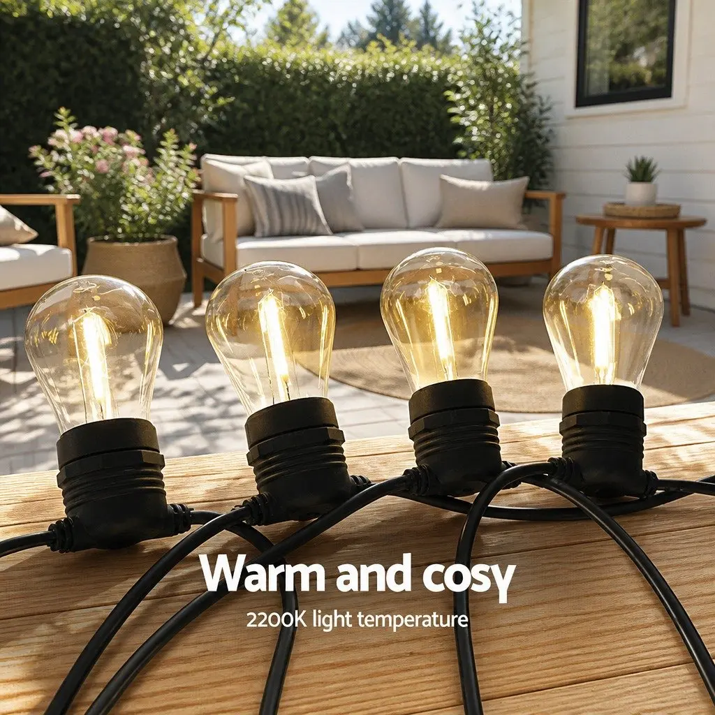 Festoon String Lights Outdoor Garden 41m Warm White LED