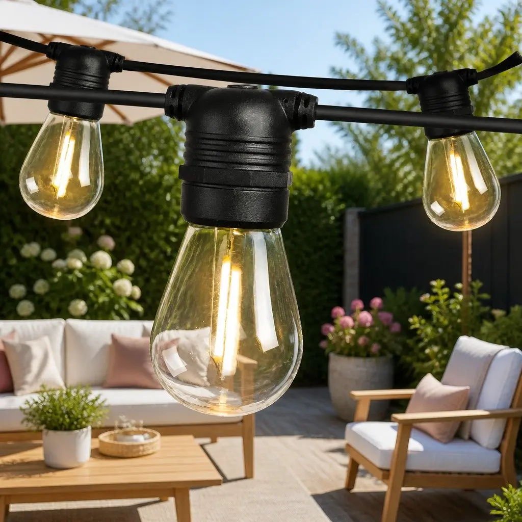 Festoon String Lights Outdoor Garden 41m Warm White LED
