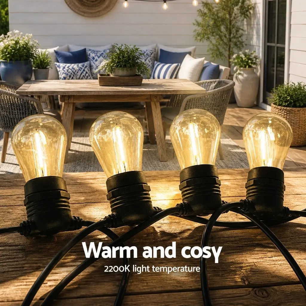 LED Festoon String Lights Outdoor Use 59m Warm White