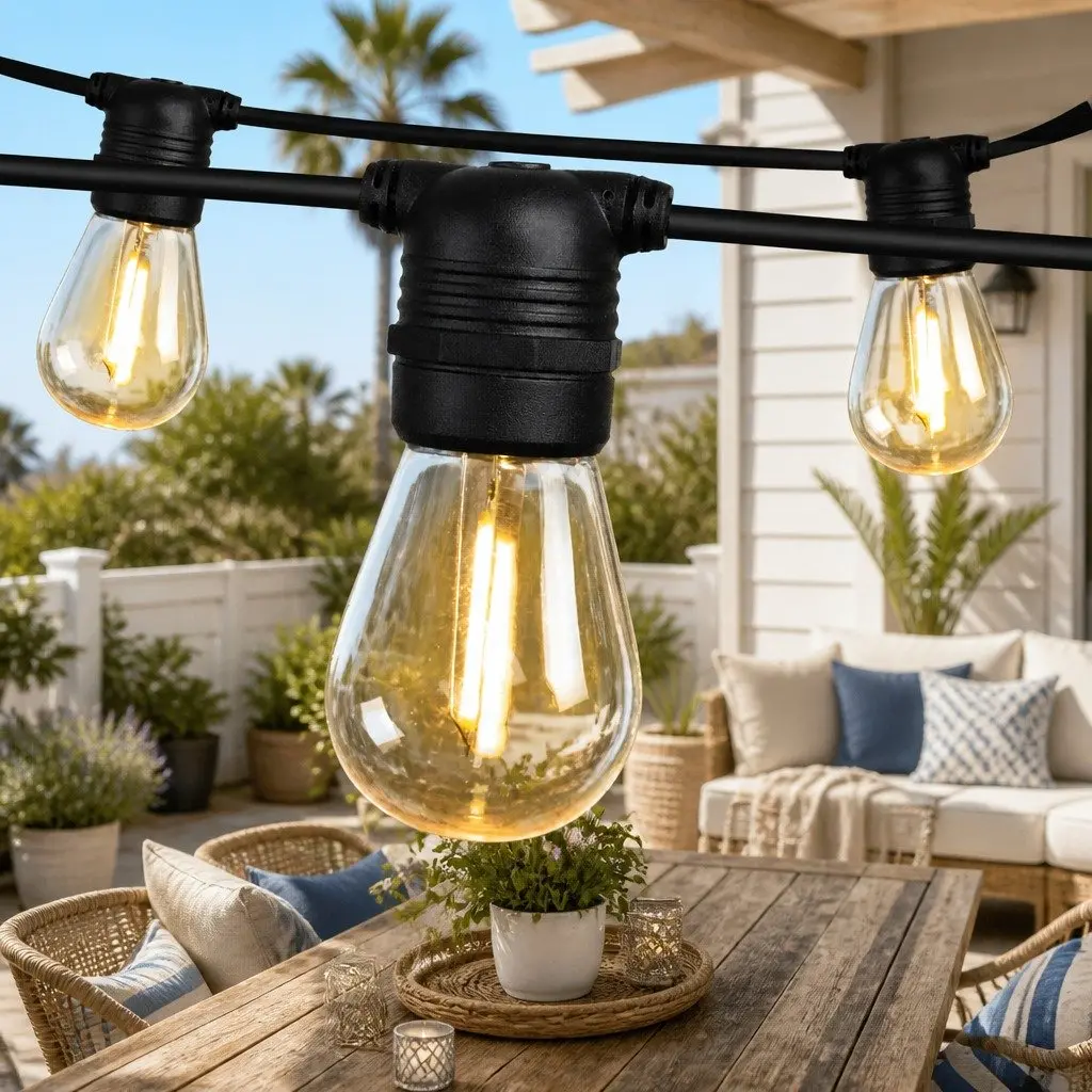 LED Festoon String Lights Outdoor Use 59m Warm White