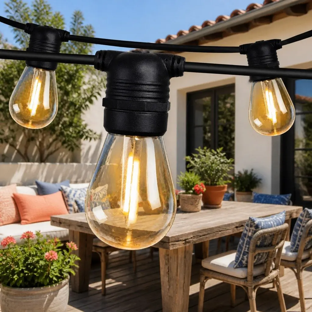 LED Festoon String Lights Outdoor Use 59m Warm White