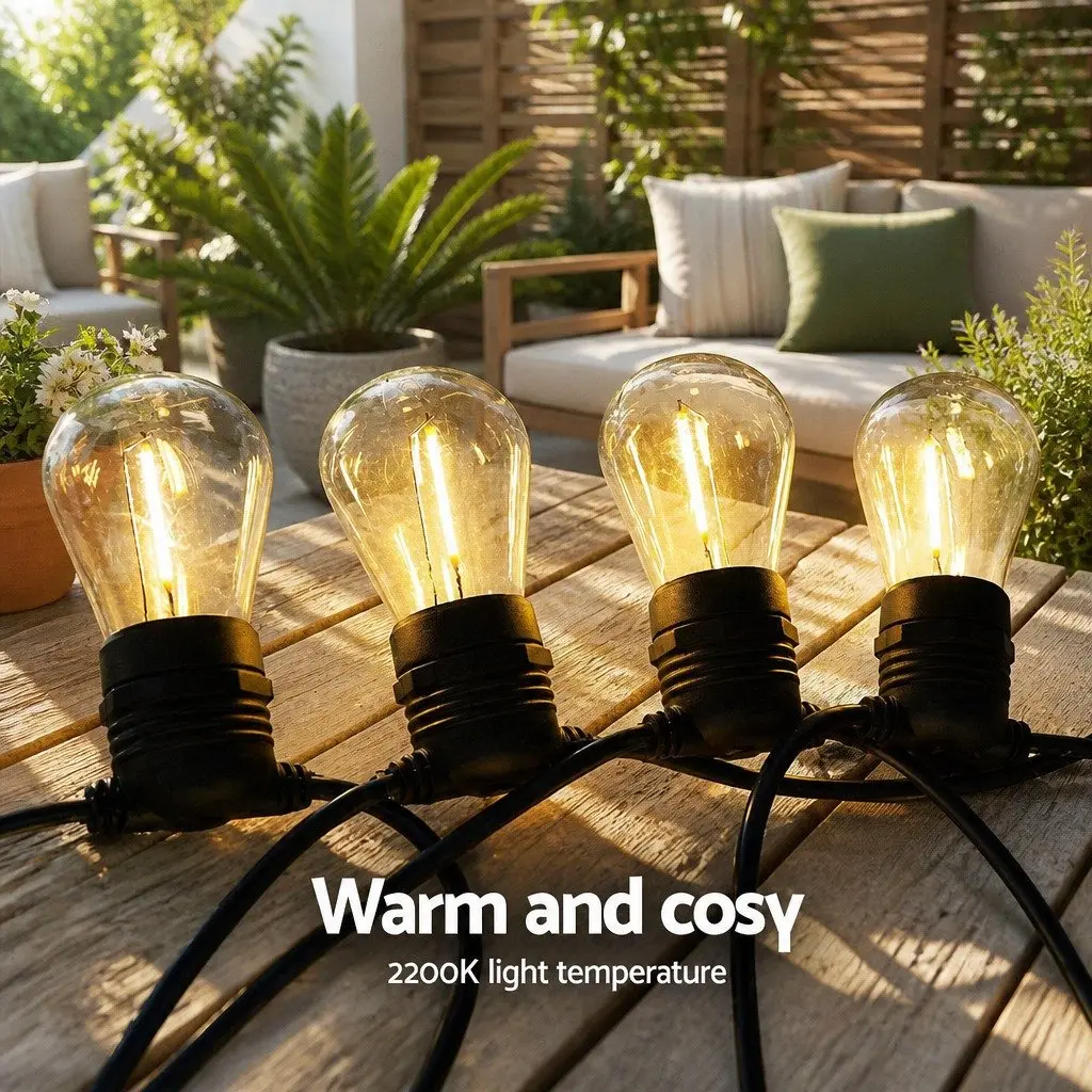 Festoon String Lights Outdoor Garden 68m Warm White LED