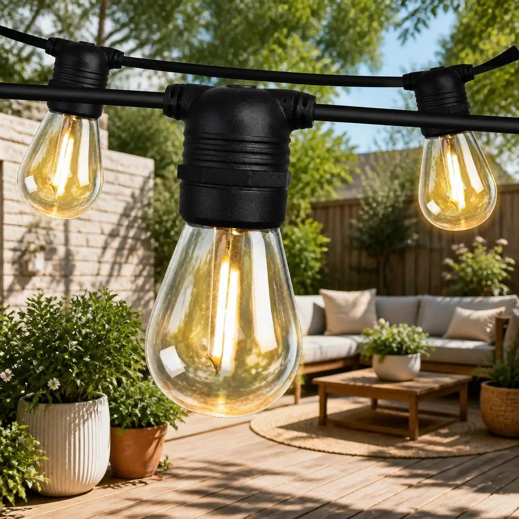 Festoon String Lights Outdoor Garden 68m Warm White LED