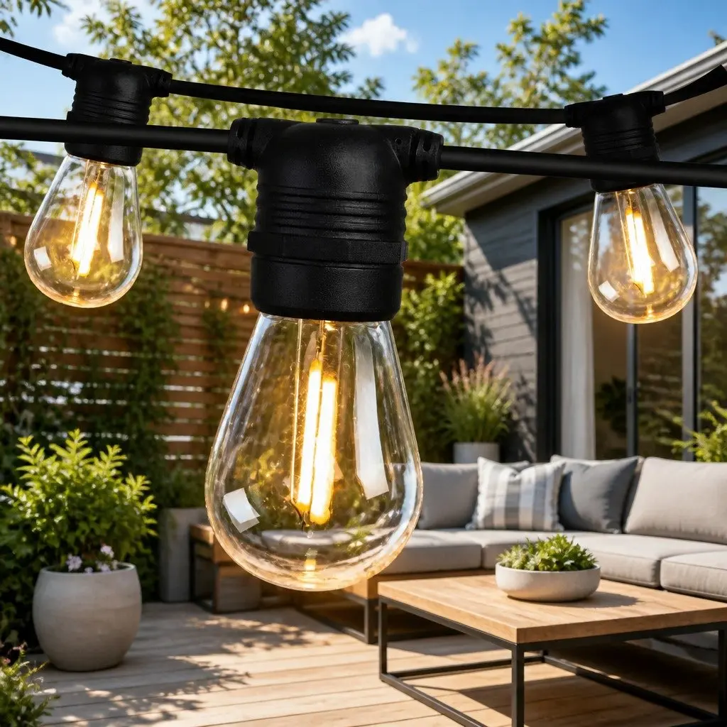 Festoon String Lights Outdoor Garden 68m Warm White LED