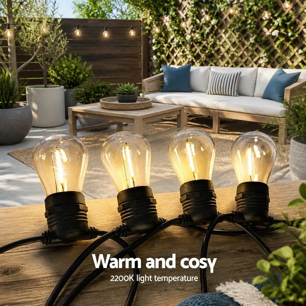 77m Festoon String Lights with 80 Warm White Bulbs
