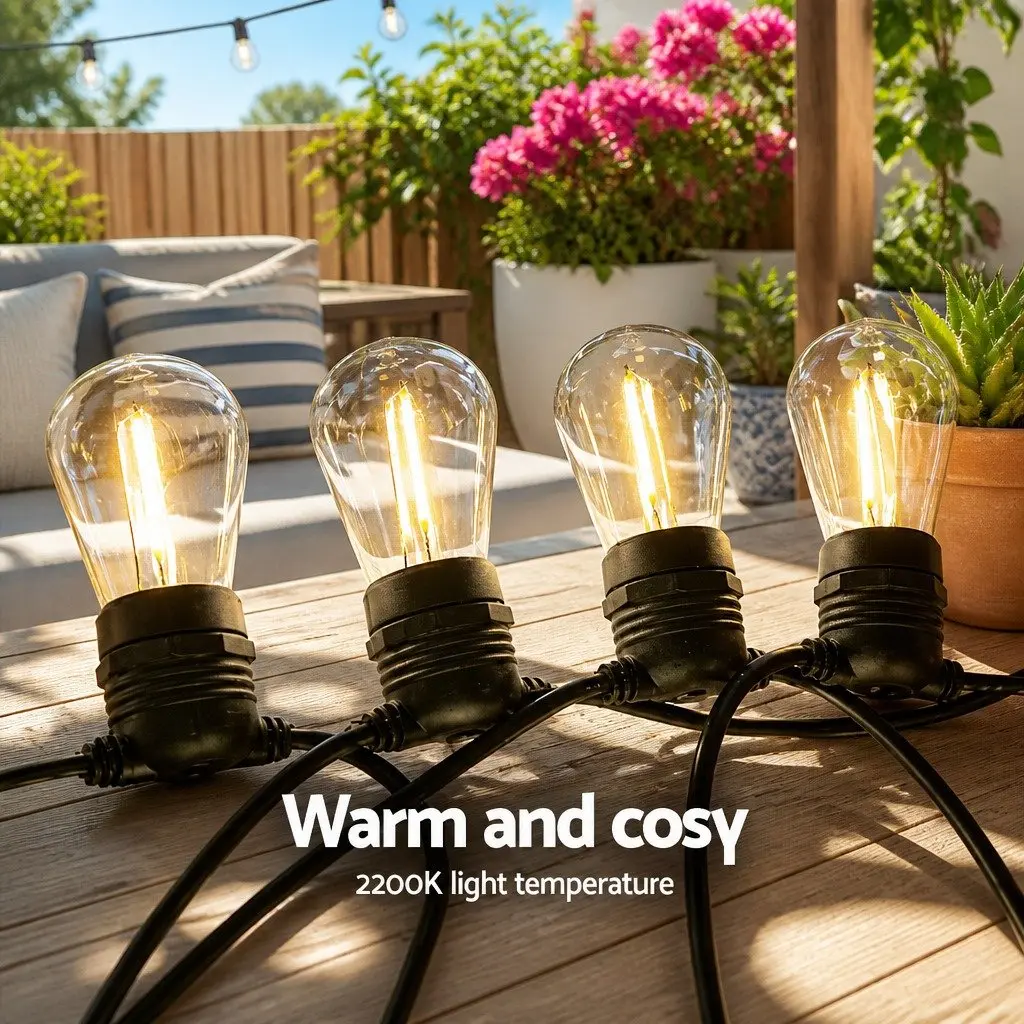 86m LED Festoon String Lights, Warm White
