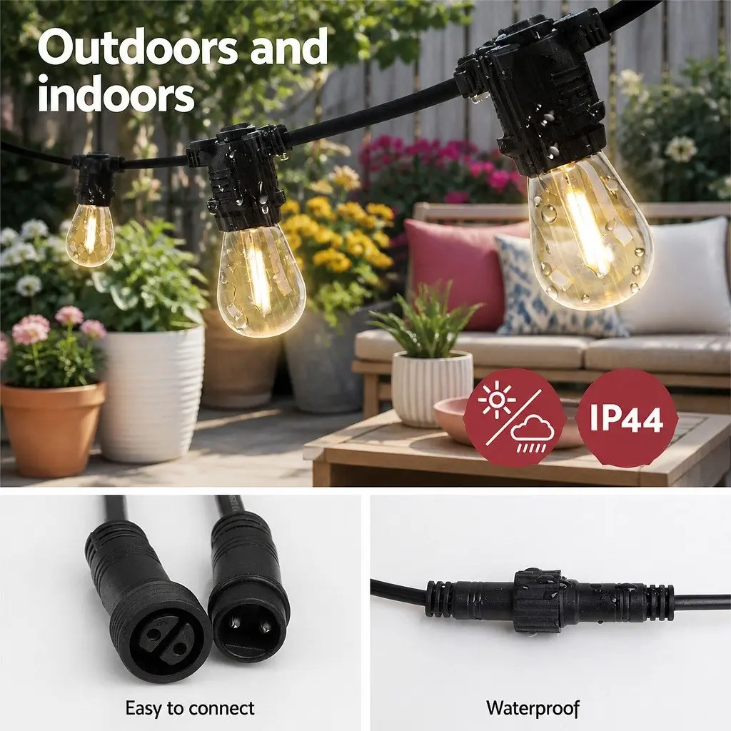 86m LED Festoon String Lights, Warm White