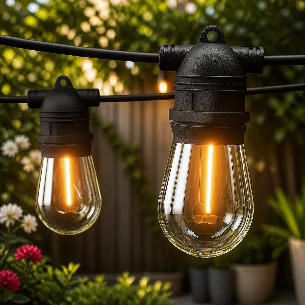 Festoon String Lights Indoor Outdoor 19m Warm White 20 Bulbs