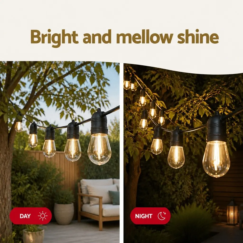 Festoon String Lights Outdoor Use 55m Warm White