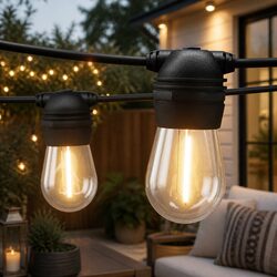 Solar-Powered Festoon String Lights 41m with 40 Bulbs