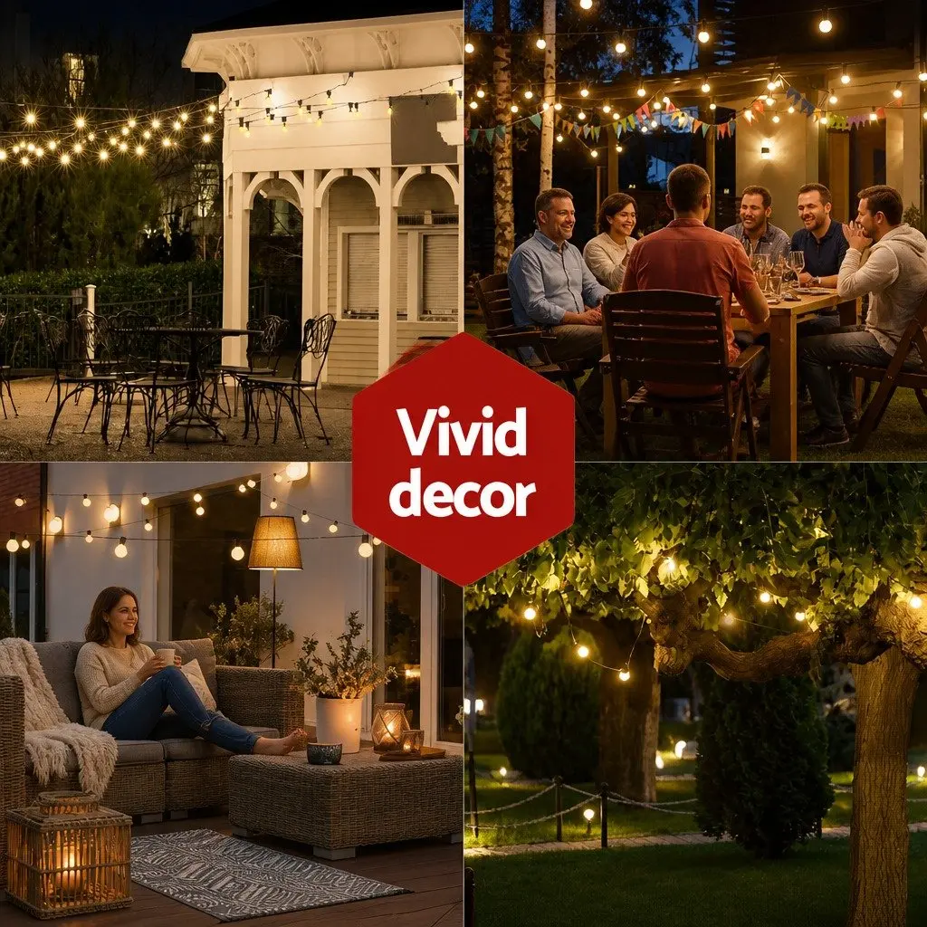 86m Solar Festoon String Lights