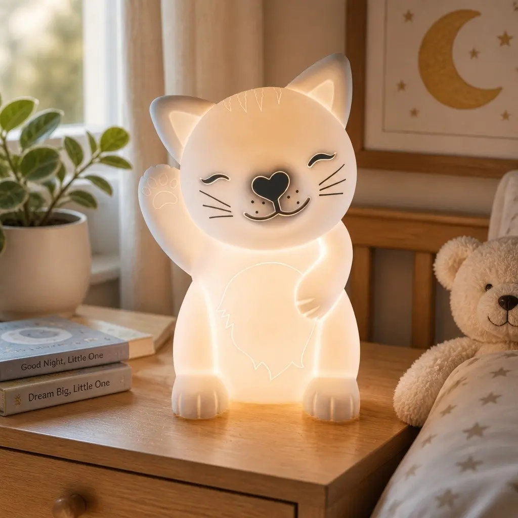 Cat Soft Touch LED Light for Kids Bedroom Nursery Playroom Nightlight Glow Lamp