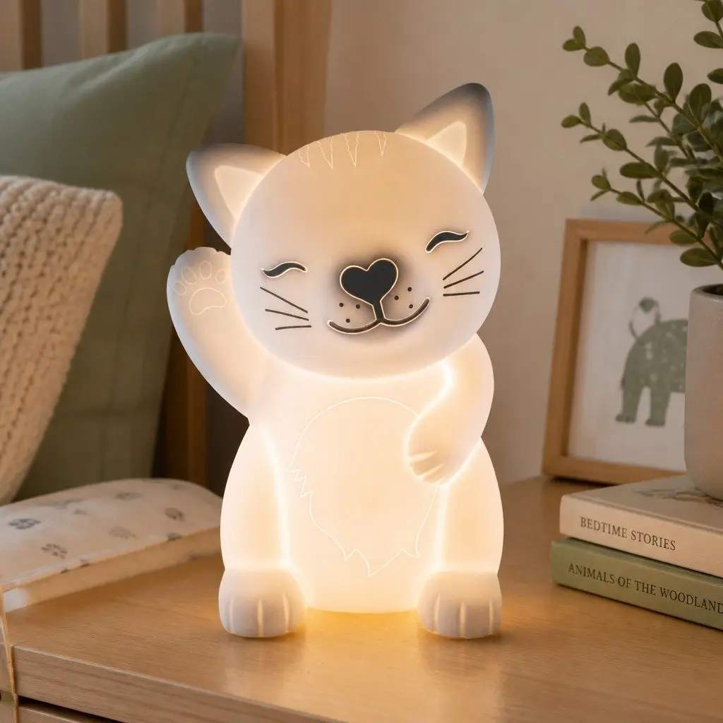 Cat Soft Touch LED Light for Kids Bedroom Nursery Playroom Nightlight Glow Lamp