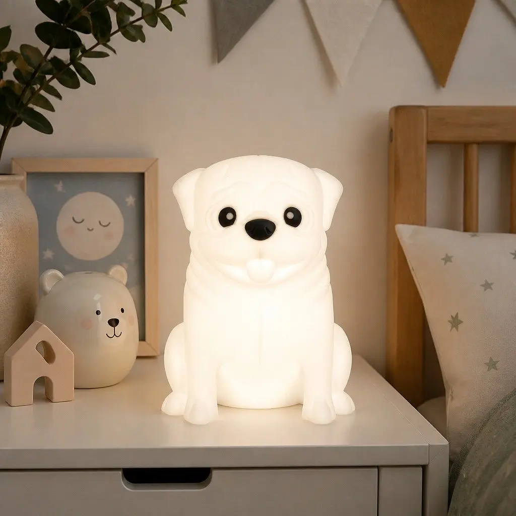 Pug Soft Touch LED Light Kids Bedroom Nightlight 13 cm x 10 cm x 15.5 cm