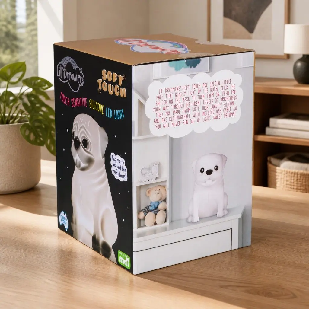 Pug Soft Touch LED Light Kids Bedroom Nightlight 13 cm x 10 cm x 15.5 cm