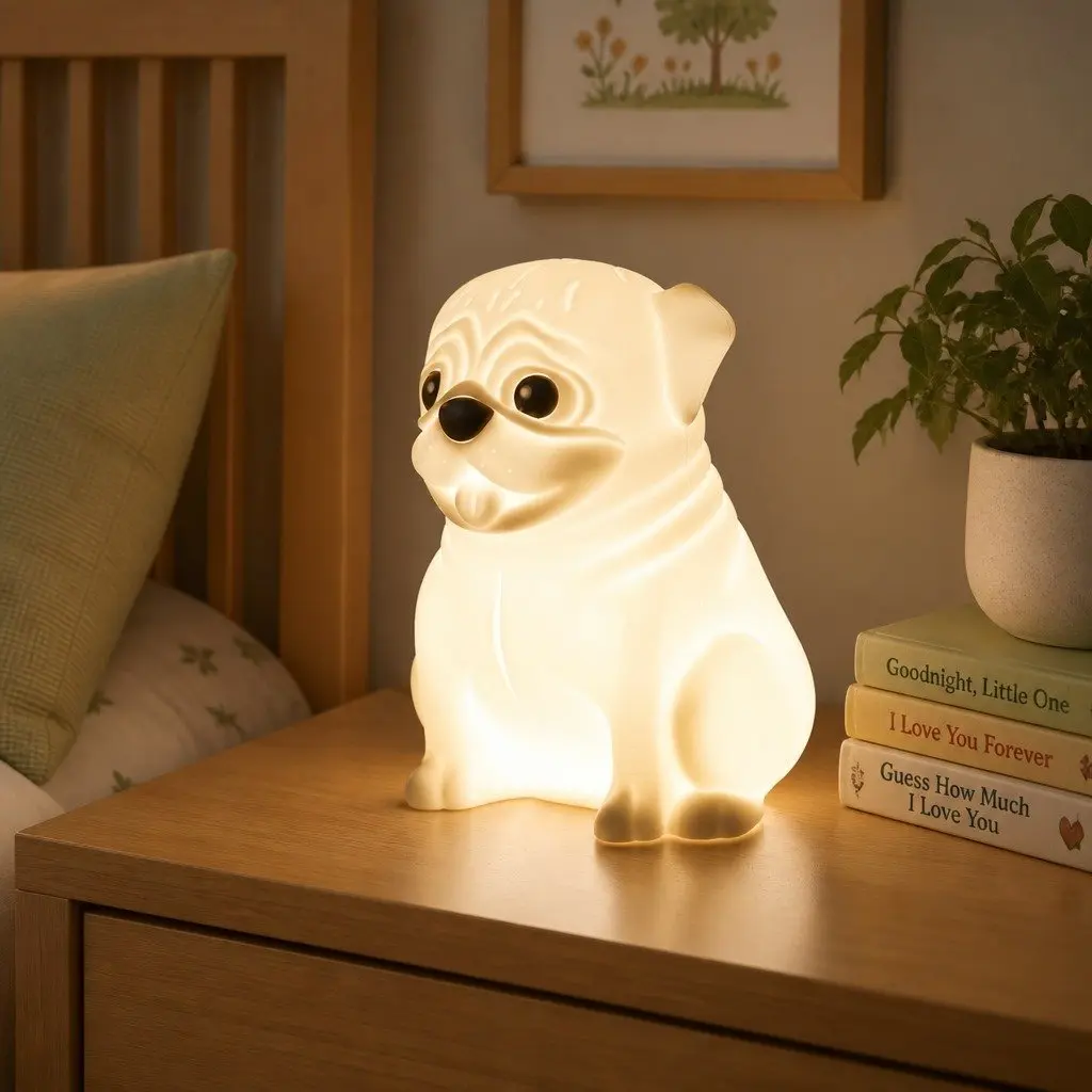 Pug Soft Touch LED Light Kids Bedroom Nightlight 13 cm x 10 cm x 15.5 cm
