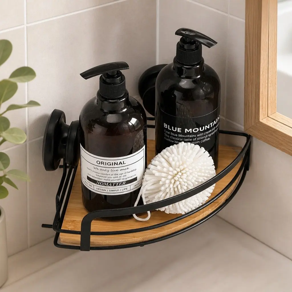 Shower Caddy Corner Shelf Rack 2 Tier Bathroom Storage Basket Suction Cup