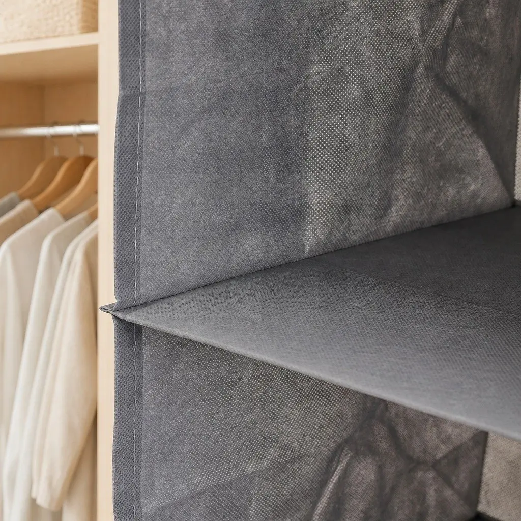 5 Tier Hanging Closet Organizer Shelf Storage for Clothes Accessories Foldable
