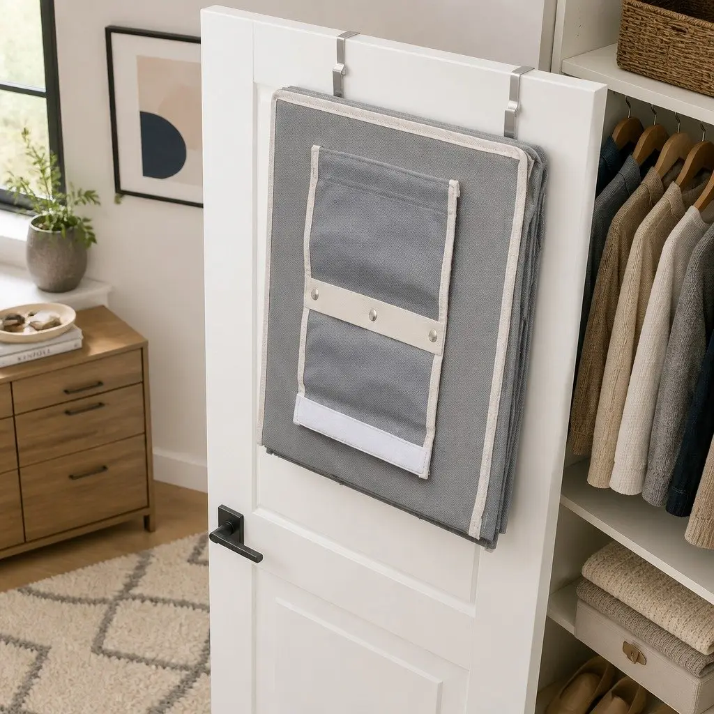 5 Tier Hanging Closet Organizer Shelf Storage for Clothes Accessories Foldable