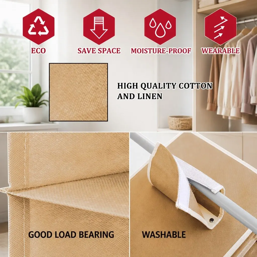5 Tier Hanging Closet Organizer for Clothes Space Saving