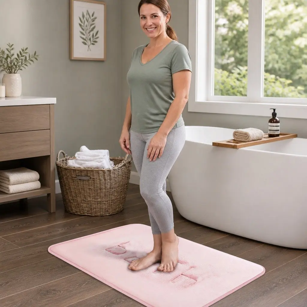 Bath Rug Mat Memory Foam Bathroom Non-Slip Soft Cushioned Absorbent 60x40cm
