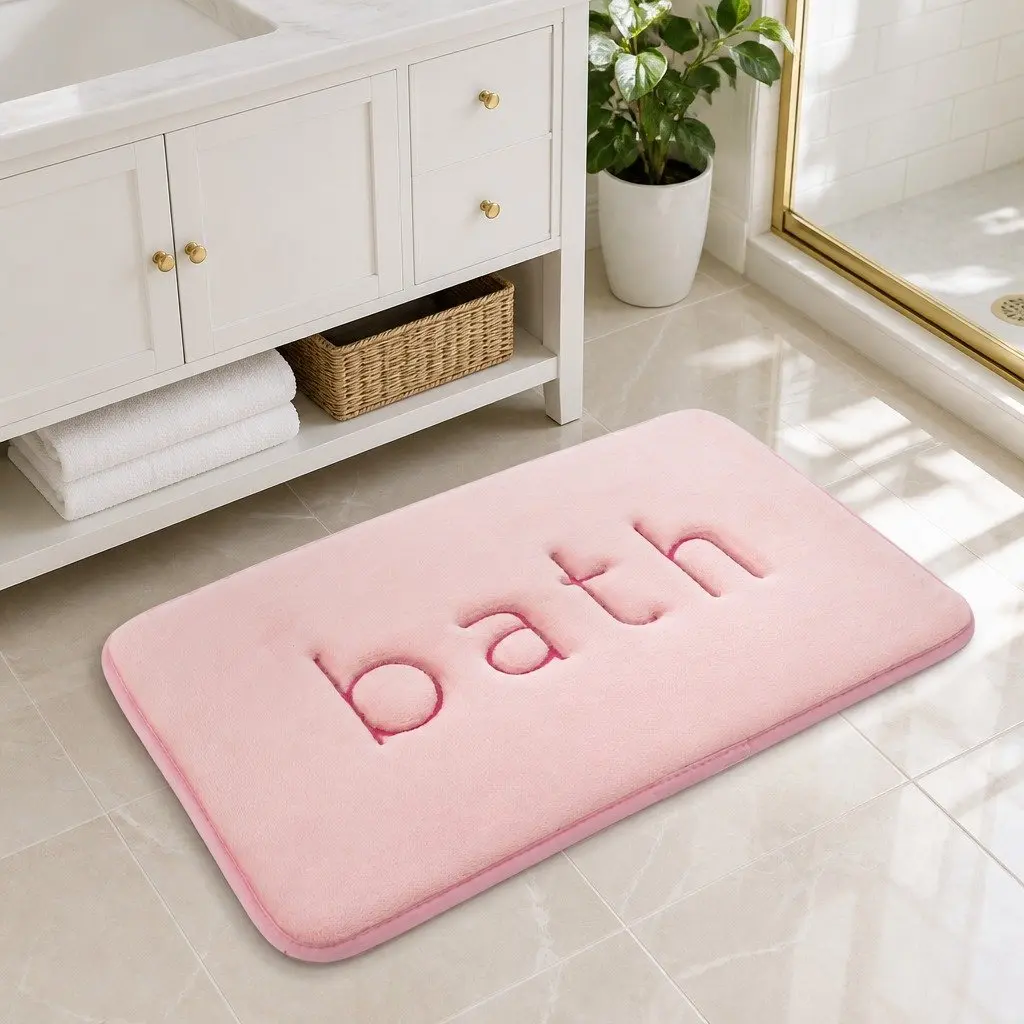 Bath Rug Mat Memory Foam Bathroom Non-Slip Soft Cushioned Absorbent 60x40cm