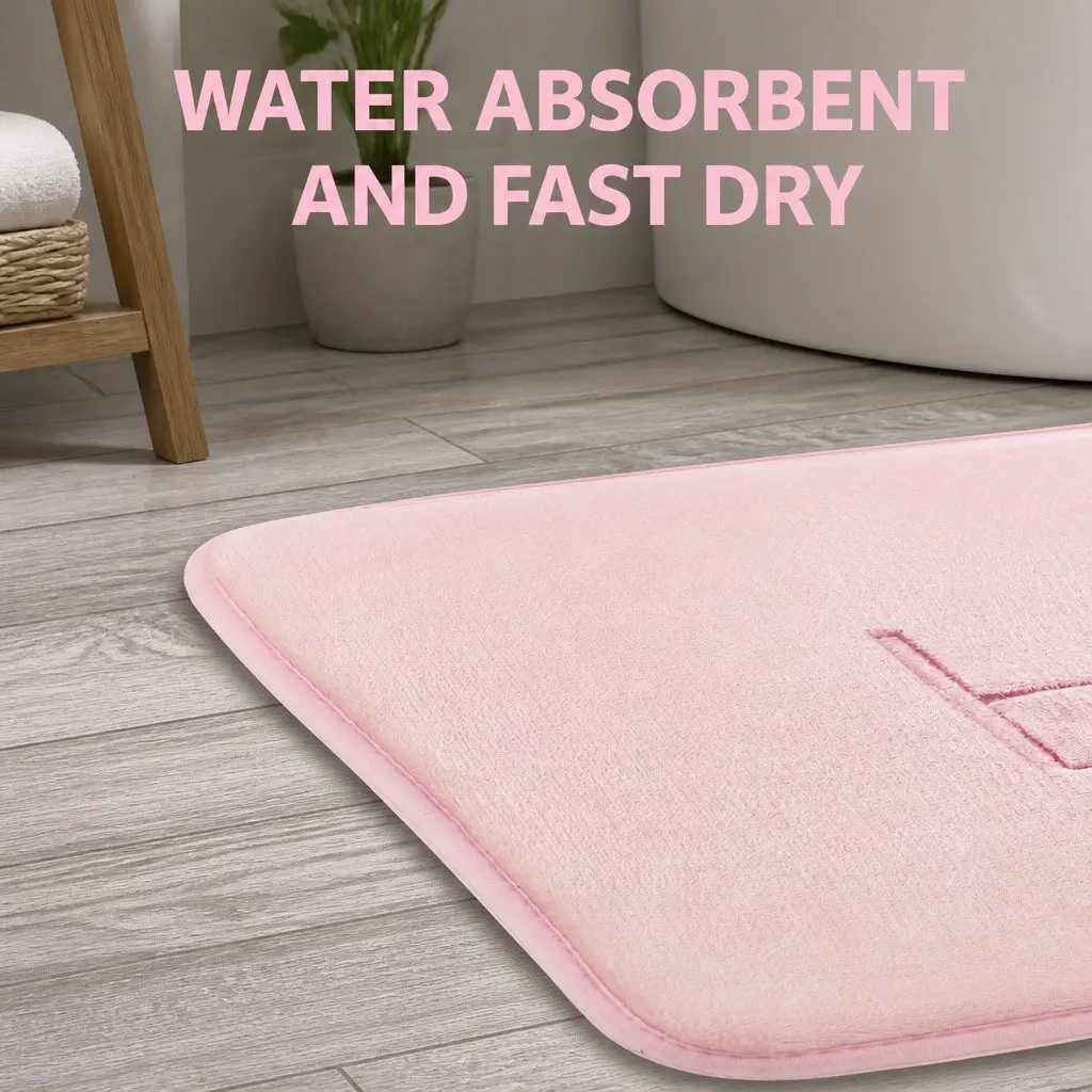 Bath Rug Mat Memory Foam Bathroom Non-Slip Soft Cushioned Absorbent 60x40cm