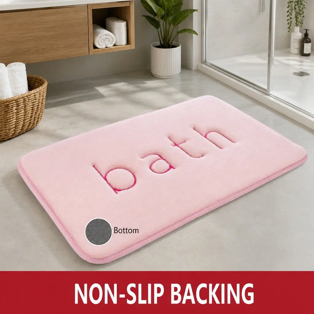 Bath Rug Mat Memory Foam Bathroom Non-Slip Soft Cushioned Absorbent 60x40cm